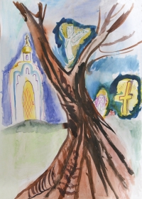 декабрь 2016 г. – конкурс детских рисунков, посвященных архимандриту Антонину (Капустину), прошел в воскресной школе Далматовского монастыря.